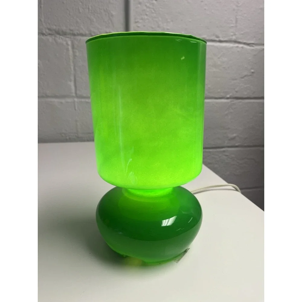 Ikea Lykta Kelly Green Glass Table Lamp Mushroom Vintage Dark Green‎ Y2K WORKS